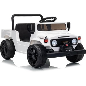 12V Licensed Toyota Kids Ride-On Truck, Electric Car with Parent Remote, Truck Bed Storage, Bluetooth, LED Lights, Safety Belt & Suspension - 1 of 1