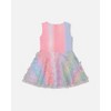 Deux par Deux Girl Milano Dress with Printed Mesh Skirt Multicolored with Butterflies - 3 of 4