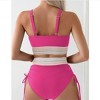 Wikineon Women's High Waisted Bikini Sets Two Piece Tummy Control Swimsuit Color Block Bathing Suits - 2 of 4