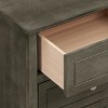 GlasFlength Nightstands Modern Three Drawer Bedside Table with Metal Handles Elegant Design for Bedroom Storage, Gray, 19"*15"*25" - 4 of 4