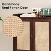 SEVOBAL Utility Storage Cabinets Vintage Rattan Sideboard Cabinet, Stylish Storage for Dining Room, Living Room and Hallway, Brown, 15"*26.4"*30" - 4 of 4