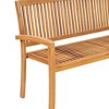 vidaXL Stacking Patio Bench with Cushion 62.6" Solid Teak Wood - 4 of 4