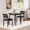 3 Piece Dining Table Set for 2, Farmhouse Kitchen Table and Upholstered Chair, Metal Frame Square Dining Room Furniture - 4 of 4