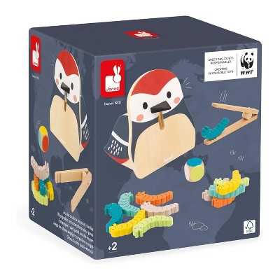 Janod Woodpecker and Caterpillars Colour Game 08641 Sorting Toys 15pc