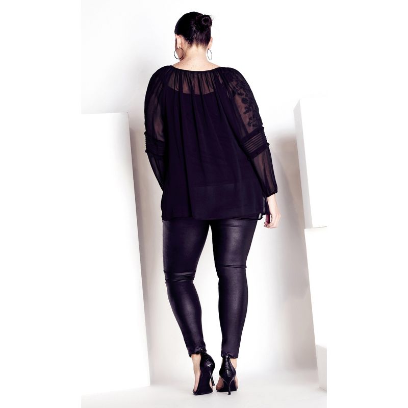 Women's Plus Size Romantic Blouse - black | ARNA YORK, 4 of 7