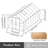 Gulches 8x14FT Walk in Polycarbonate Greenhouse Raised Base Anchor Windproof Aluminum Heavy Duty Drainage All Season Outdoor Backyard - 2 of 4