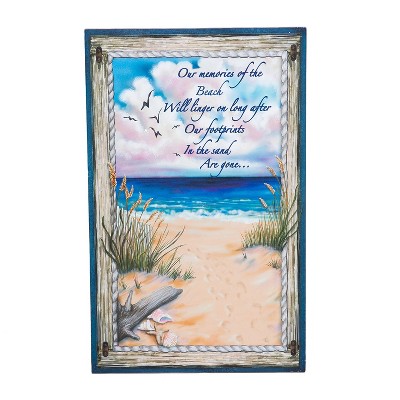 Beachcombers Footprints Gone Coastal Plaque Sign Wall Hanging Decor Decoration For The Beach 11.75 x 19 x 0.25 Inches.