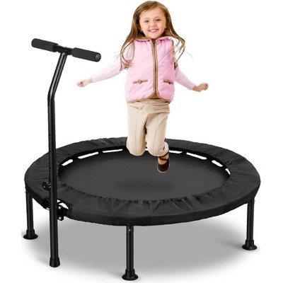 Probe Hues 36'' Toddler Mini Trampoline, Adjustable Handle, Indoor Garden Safety Pad