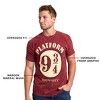 Harry Potter Platform 9 ¾ Men's Maroon Mineral Wash Oversized Crew Neck Short Sleeve T-shirt - 3 of 4