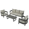 CAVINAS Outdoor Sofa Set, Iron Outdoor Patio Conversation Sets with Thick Cushions, Modern Backyard Furniture Set for Garden - 4 of 4