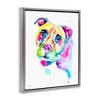 Stupell Industries Pit Bull Casual Watercolor Style Black Framed Floater Canvas Wall Art - 3 of 4