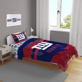 NFL New York Giants Slanted Stripe Twin Bed in a Bag Set - 4pc