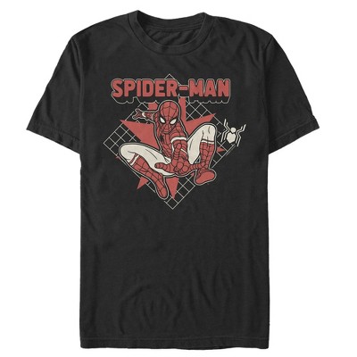 Men's Marvel Spider-man: Far From Home Cartoon Grid T-shirt - Black ...