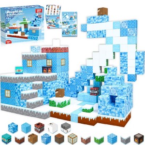 Angel Sar 100-Piece Magnetic Building Blocks Set, Glacier Castle Theme Magnet Cube Toys, STEM Montessori Sensory Toys for Kids Ages 3-10 - 1 of 4