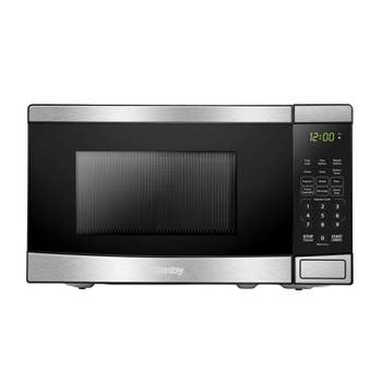  BLACK+DECKER EM720CB7 Digital Microwave Oven with Turntable  Push-Button Door, Child Safety Lock, 700W, Stainless Steel, 0.7 Cu.ft: Home  & Kitchen