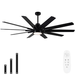 Oversized 84" YUHAO Indoor Outdoor Industrial Ceiling Fan with Light and Remote Control Indoor Outdoor for farmhouse patio. - 1 of 4