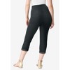 Roaman's Women's Plus Size Lace Trim Essential Stretch Capri Legging - 3 of 4