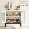 Natural Sideboard Cabinet,Rattan Buffet Storage Cabinet with 2-Tier Storage for Living Room, Dining Room - 4 of 4