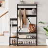 Parent-Child Coat Rack Shoe Bench Industrial Hall Tree with Bench - 2 of 4