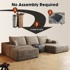 107" Cloud Sectional Sofa with 1 Ottoman,Modern Minimalist Upholstered Couches,Comfort U Shaped Sofa,Black (Plush Corduroy Fabric) - 4 of 4