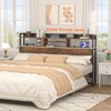 Aheaplus Storage Headboard with Led Lights & Charging Station - 2 of 4