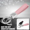 Unique Bargains Faux Leather Rhinestones Anti-Lost D-Ring 360 Rotatable Car Fob Keychain 1 Pc - 2 of 4