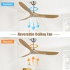60 Inch Smart Ceiling Fan No Light and Remote/APP/Voice Control Work with Alexa 3 ABS Blades Fan with 3 Downrod 6 Speed Outdoor Indoor Ceiling Fan - 2 of 4