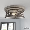 Hunter Fans 13.25" Langwood Ceiling Light Onyx Bengal Finish - Elegant Flush Mount with Intricate Latticework Design - 2 of 4