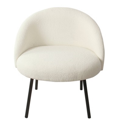 Sleek Cream Velvet Accent Chair with Matte Black Metal Legs