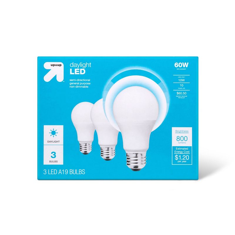 LED 60W 3pk Daylight Light Bulbs - up &#38; up&#8482;, 1 of 5