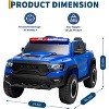 12V Kids Ride On Police Car with Remote Control, Electric Pickup Truck for Toddlers, 3 Speeds, Spring Suspension, LED Lights - 4 of 4