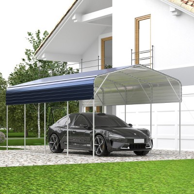 11x19 FT Heavy Duty Metal Carport with Galvanized Steel Roof,Weather-Resistant Garage-Maison Boucle