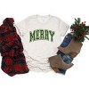 Simply Sage Market Merry Varsity Thick Outline Short Sleeve Tee - 3 of 4
