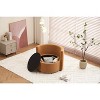 MAYEERTY Teddy Fabric Swivel Storage Chair, Back Cushion, Living Room, Khaki - 4 of 4