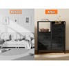 Aoibox 5 Drawer Black Dresser with 2 Tier Shelf Small Fabric Storage Chest Sturdy Metal Frame Modern Organizer Cabinet for Bedroom - 4 of 4