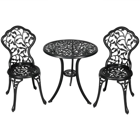 Black wrought discount iron bistro table