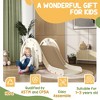 64.20"Qaba 3 in 1 Toddler Slide for Years 1-3, Kids Slide with Climber, Basketball Hoop, Elephant-Shaped Indoor Slide, Cream White - 3 of 4