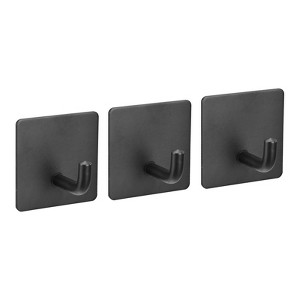 Unique Bargains 304 Stainless Steel Waterproof Sturdy Clothes Towels Self Adhesive Hooks and Hangers - 1 of 4