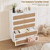6 Drawer Dresser for Bedroom, Rattan Chest of Drawers with Deep Drawers, Large Modern Double Dresser - 3 of 4