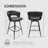 TOAOTBNBO Mid-century Counter Height Bar Stool Set of 2, Industrial Bar Chairs with Back Footrest Arm Barstools for Dining Room - 3 of 4