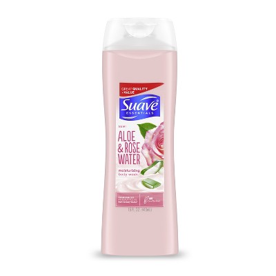 Suave Essentials Moisturizing Body Wash Aloe & Rosewater, 15 oz