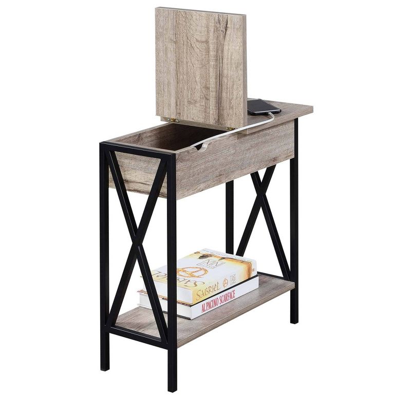 Tucson Flip Top End Table with Charging Station and Shelf - Breighton Home, 4 of 10