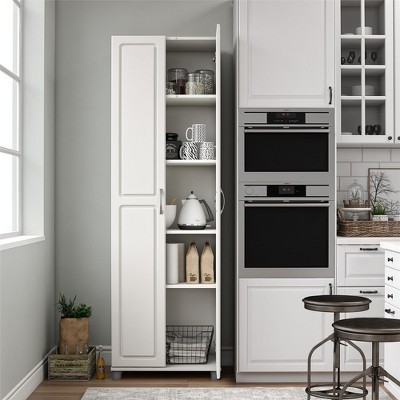 Kendall 75" White Laminated Engineered Wood Utility Storage Cabinet
