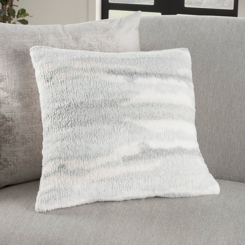 20"x20" Oversize Faux Fur Jacquard Indoor Square Throw Pillow - Mina Victory, 5 of 9