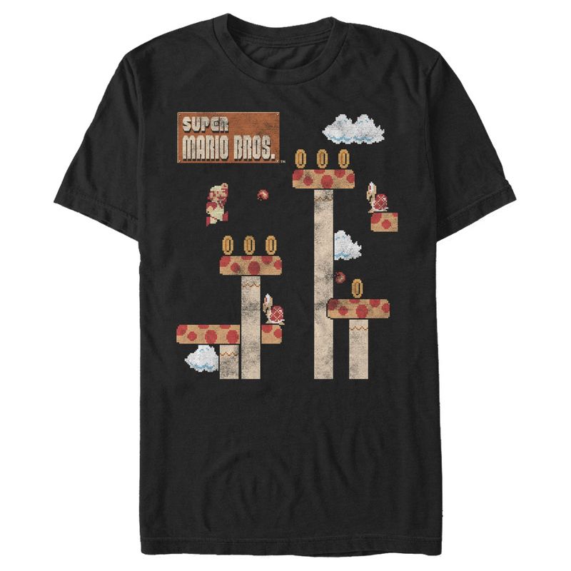 Men's Nintendo Super Mario 8-Bit Platform Jump T-Shirt, 1 of 5