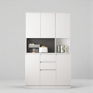 74" Freestanding Kitchen Pantry Cabinet with 6 Doors, 2 Drawers, USB Ports, Modern Storage Hutch for Kitchen or Dining Room - 1 of 4