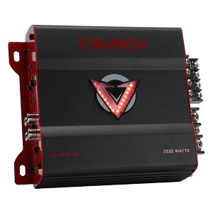 Crunch 2525W 4 Channel Subwoofer Car Audio Amplifier with Adjustable Crossovers, Bass Knob & Remote, LED VU-Meter, QTD Cooling and PWM Power Supply - 1 of 4