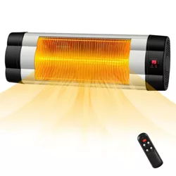 Costway 1500W Infrared Patio Heater Wall-Mounted Electric Heater with Remote Control