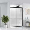 Double Sliding Glass Shower Door  60 in. W x 72 in. H Aluminum Framed Shower Enclosure , Stainless Steel Hardware, Bathroom Panel,Matte Black - 2 of 4