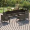 vidaXL Patio Lounge Set Outdoor Sectional Sofa Set Table Poly Rattan Gray - 2 of 4